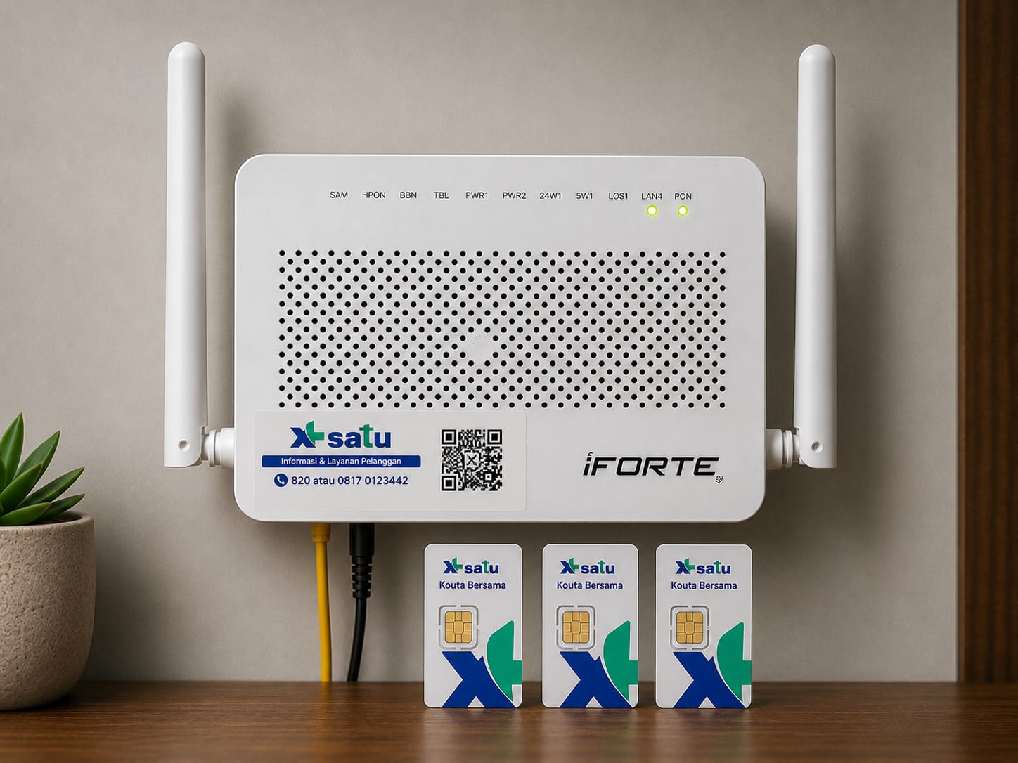 Router dan kartu kuota bersama XL Satu BIZ